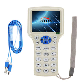 10-Frequency RFID Card Reader & Writer with LCD Screen