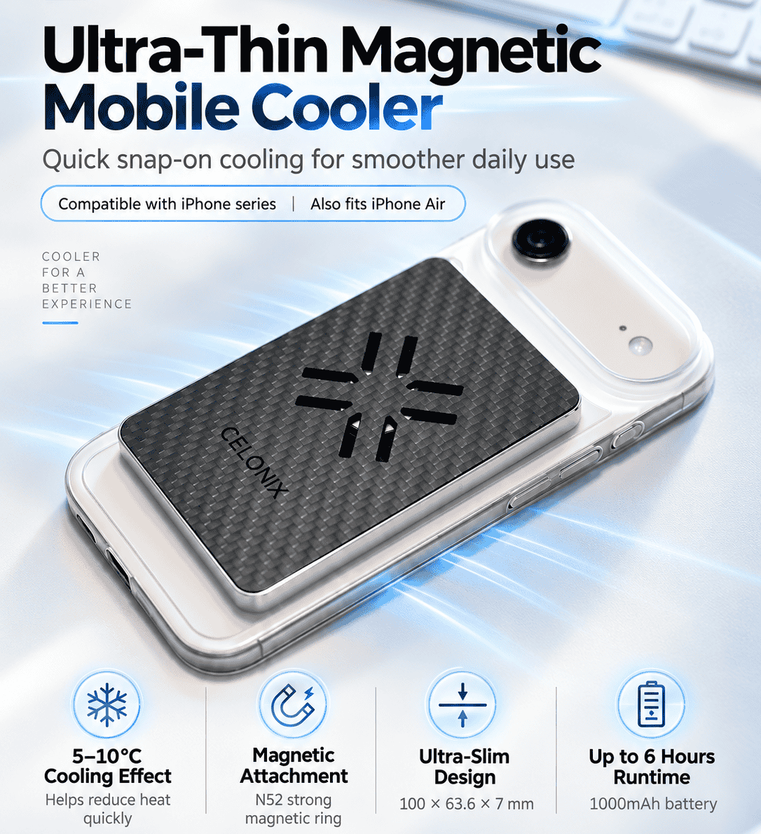 CELONIX Ultra-Thin Magnetic Phone Cooler