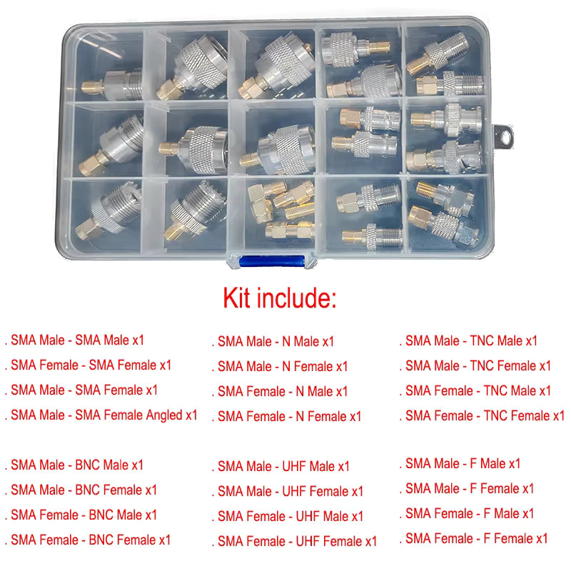 24-Piece SMA RF Adapter Kit
