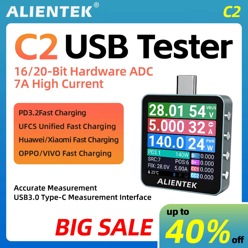 ALIENTEK C2 USB Power & Fast Charging Tester