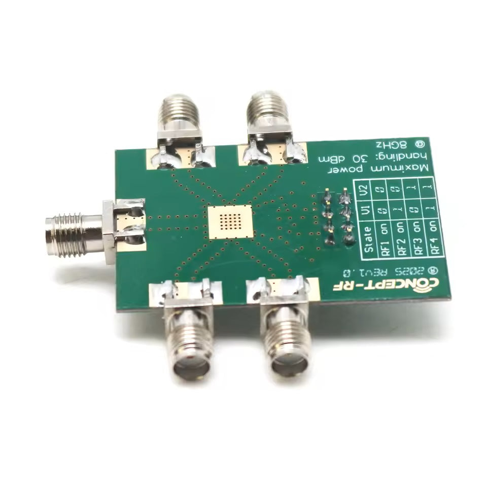 PE42540 SP4T RF Switch Board | 4-Port Signal Routing up to 8 GHz